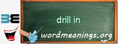 WordMeaning blackboard for drill in